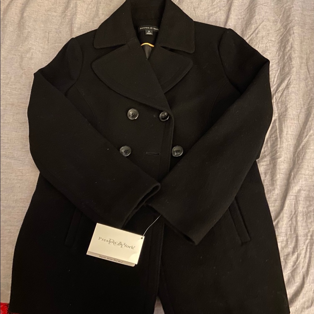 Black women’s pea coat (Size 8)